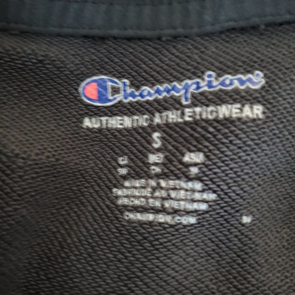 Champion Men's Front Zip Pockets Sport Hoodie Pullover Jacket Black Size Small - Picture 9 of 12